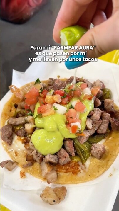Taco de carne asada con guacamole